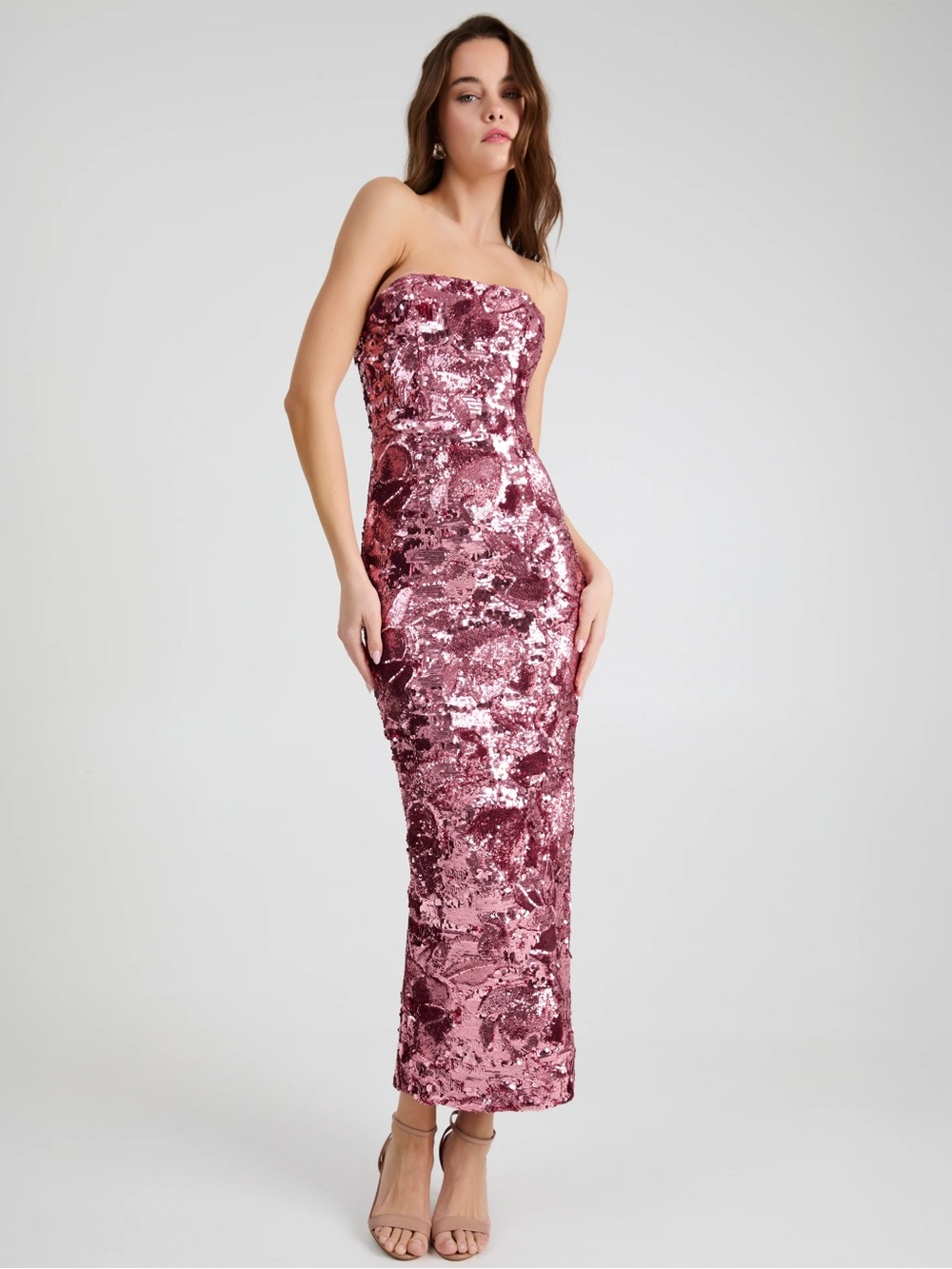 HELSI LESLI STRAPLESS GOWN ROSE GOLD